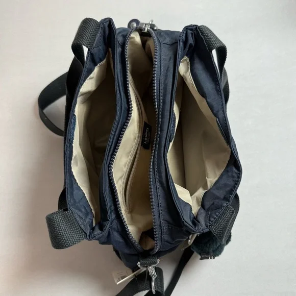 Kipling Felix Large Crossbody Handbag in Navy w/monkey keychain NWT - Picture 5 of 9